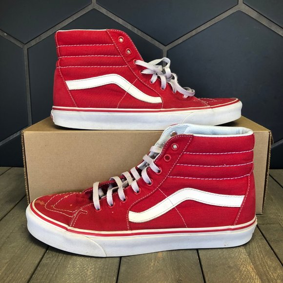 Vans Other - Used W/O Box! Vans Sk8 High Red White Size 11